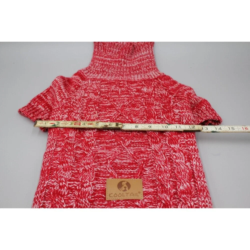Cooltail Dog Sweater Size MEDIUM Red Knit Jacket Winter Holiday Christmas NICE